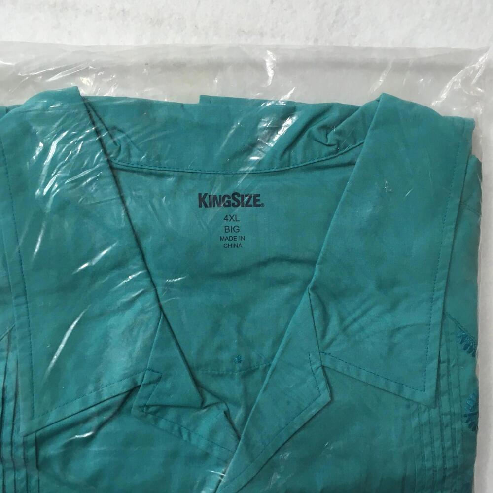 KINGSIZE Vintage Mens Big 4XL Collar Button Shirt NEW NIP XXXXL #4 - Picture 5 of 6